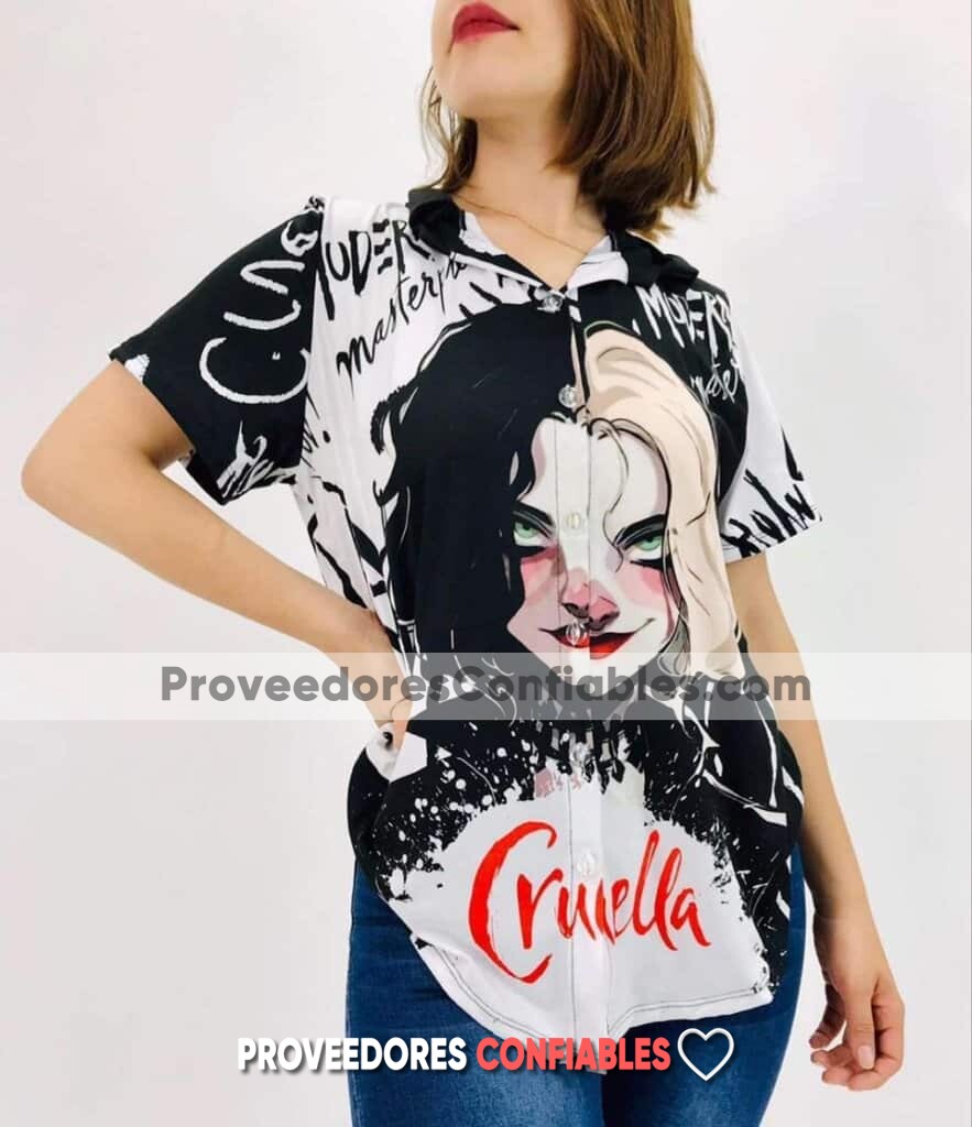 C1109 Blusa Estampado Cruella De Vil Multicolor Ropa De Moda Por Fabricantes Mayoristas Jpeg