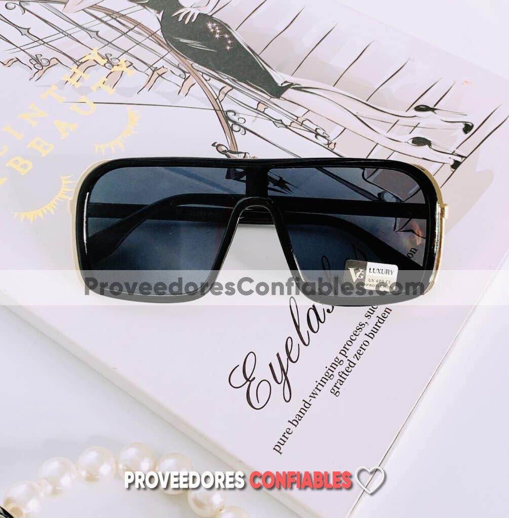 L4107 Lentes Cuadrado Con Detalle Dorado Negro Sunglasses Proveedores Directos De Fabrica 2 Jpg