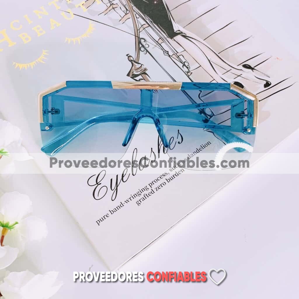 L4113 Lentes Cuadrado Con Detalle Dorado Azul Sunglasses Proveedores Directos De Fabrica 2 Jpg