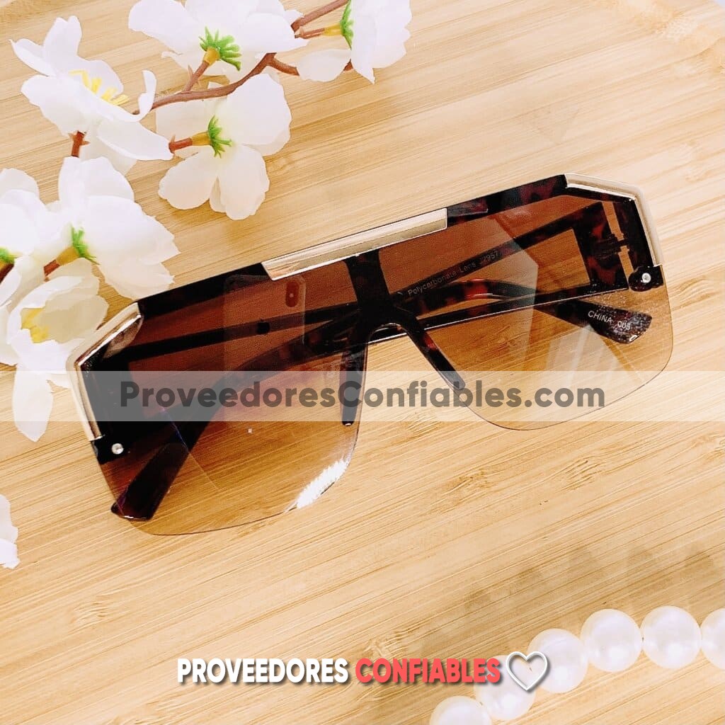 L4114 Lentes Cuadrado Con Detalle Dorado Cafe Sunglasses Proveedores Directos De Fabrica 2 Jpg