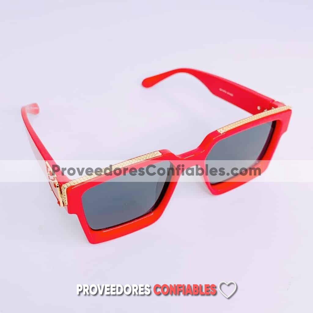 L4133 Lentes Armazon Rojo Detalle Dorado Negro Sunglasses Proveedores Directos De Fabrica 1 Jpg