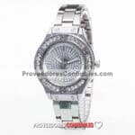 R2437 Reloj Plata Diamantes Extensible De Metal Mayoreo Jpg