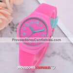 R3340 Reloj Rosa Extensible Caucho Caratula Lisa Aqua Rinnady 1 Jpg