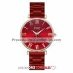 R3394 Reloj Rojo Extensible Metal Caratula Numeros Romanos Eslabones Ccq 2 Jpg