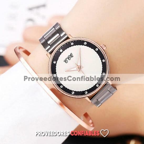 R3395 Reloj Negro Extensible Metal Caratula Diamantes Eslabones Ccq Jpg