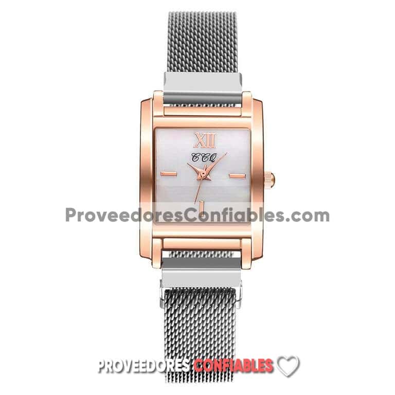 R3545 Reloj Plata Extensible Metal Mesh Iman Caratula Cuadrado Blanco Ccq 2 Jpg