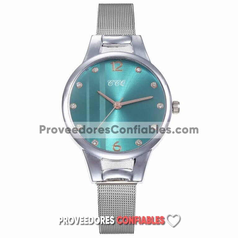 R3590 Reloj Plata Extensible Metal Mesh Caratula Azul Diamantes Ccq 2 Jpg