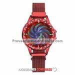 R3694 Reloj Rojo Extensible Mesh Iman Caratula Rehilete Tornasol Giratorio 1 Jpg