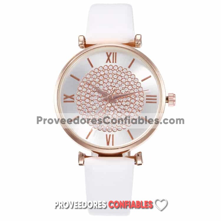 R3932 Reloj Extensible Piel Sintetica Doble Circulo Diamantes Blanco Reloj De Moda Al Mayoreo Jpg