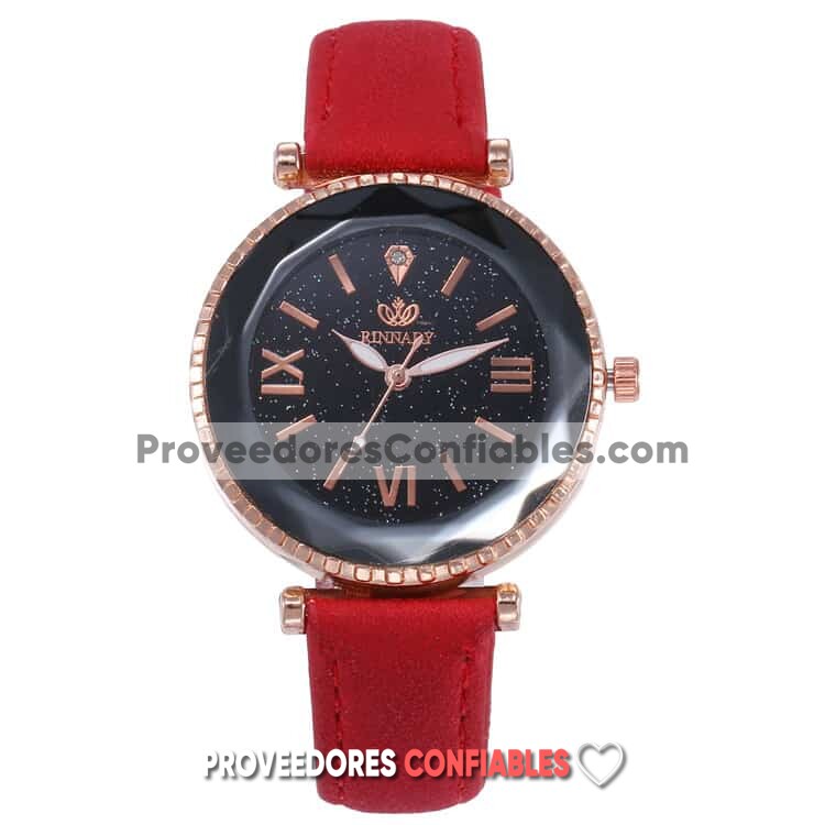 R3957 Reloj Extensible Piel Sintetica Tipo Gamusa Diamante Destellos Rojo Reloj De Moda Al Mayoreo Jpg