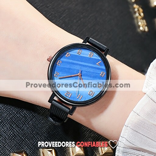 R4220 Reloj Tipo Marmol Azul Numeros Grandes Plastico Con Textura Reloj De Moda Al Mayoreo Jpg