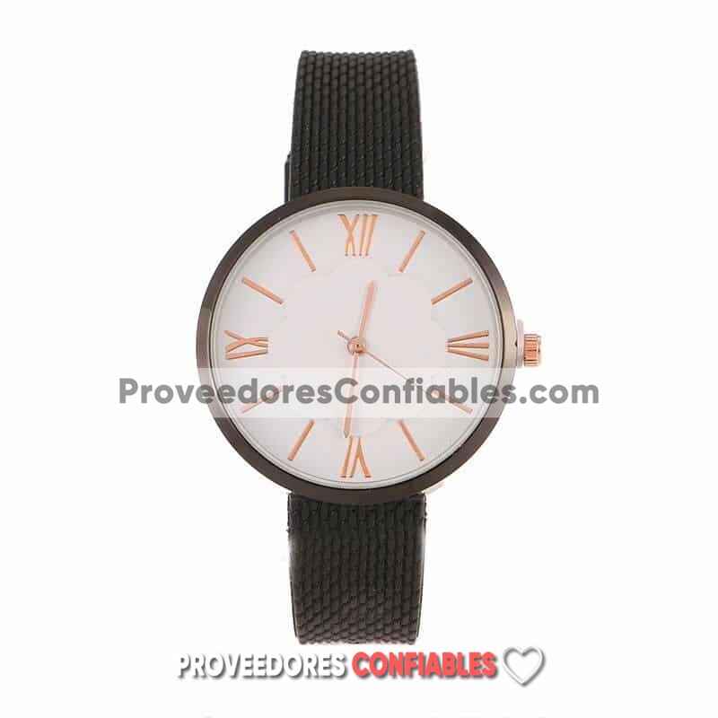 R4382 Reloj Fondo Flor Blaca Con Numeros Romanos Tipo Platico Relieve Reloj De Moda Al Mayoreo Jpg