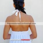 Rj00661 Vestido Artesanal Mexicano Para Mujer Hecho En Chiapas Bordado A Maquina Color Blanco Mayoreo 1 Jpg