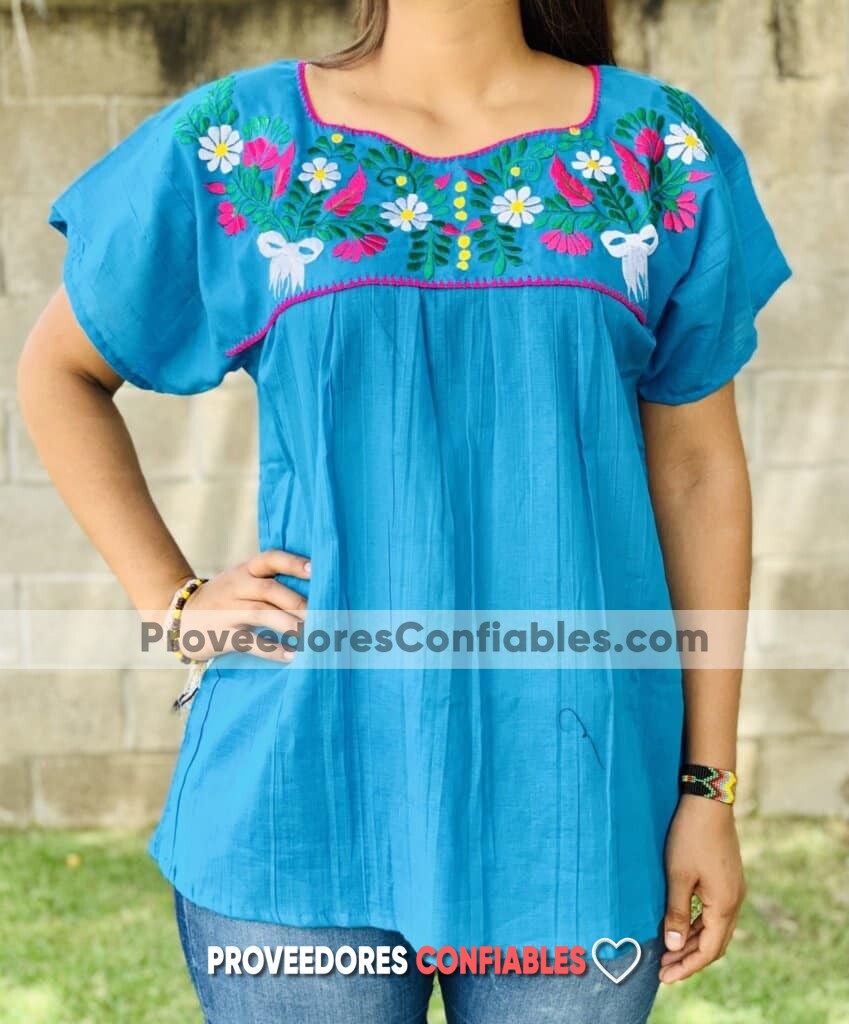 ⋆ rj00720 Blusa artesanal mexicano para mujer hecho en Chiapas bordado al  azar mayoreo fabrica
