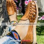 Zj00098 Huarache Artesanal Mexicano Hecho Mano Piel Mujer Zapato Piso Calzado Mayoreo Fabrica Proveedor 1 Jpg