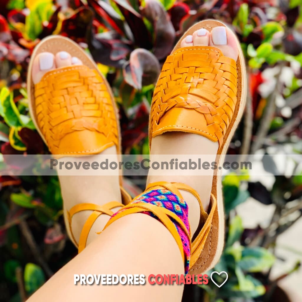 Zj00611 Huaraches Artesanales Color Amarillo Alpargata Tejido De Piso Mujer De Piel Sahuayo Michoacan Mayoreo Fabricante De Calzado Zapatos Taller Maquilador 1 Scaled 1 Jpeg