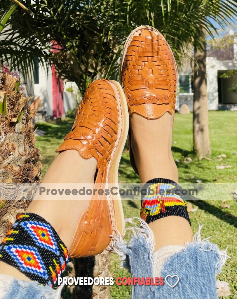 Zj00861 Huarache Artesanal Tejido Color Nuez Piso Mujer Mayoreo Fabricante Calzado Zapatos 2 Jpg