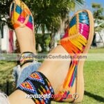 Zj00959 Huaraches Artesanales Piso Para Mujer Tejido De Colores Mayoreo Fabricante Calzado 1 Jpg