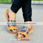 Zj00962huaraches Artesanales Piso Para Mujerbeigetejido Multicolor Mayoreo Fabricante Calzado Zapatos Proveedor Sandalias Taller Maquilador 1 Jpg
