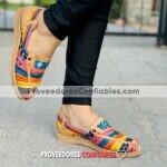 Zj00962huaraches Artesanales Piso Para Mujerbeigetejido Multicolor Mayoreo Fabricante Calzado Zapatos Proveedor Sandalias Taller Maquilador 1 Jpg