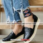 Zn00007 Huaraches Artesanales Piso Para Mujer Negro Trenzado Mayoreo Fabricante Calzado Zapatos Proveedor 5 Jpg