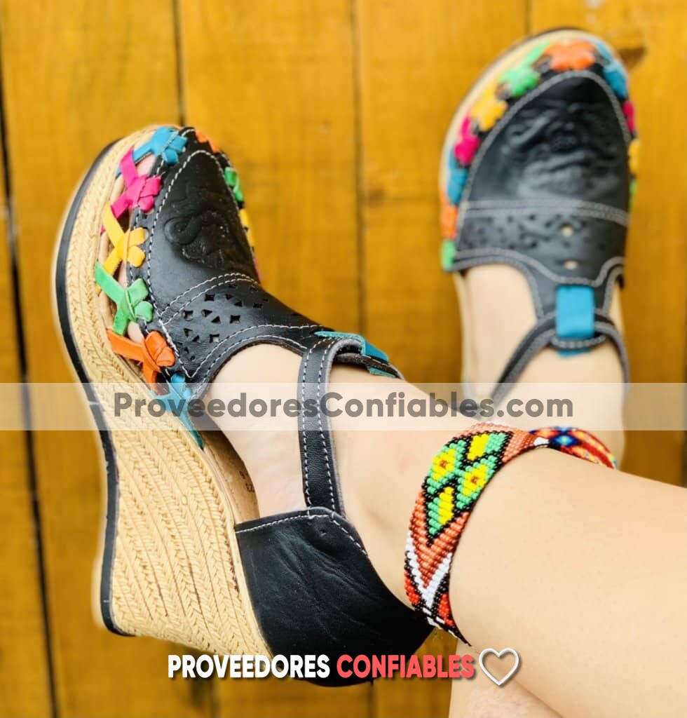 Zs00327 Plataforma Artesanales Color Negro Troquel Cruces Multicolor De Tacon Mujer De Piel Sahuayo Michoacan Mayoreo Fabricante De Calzado Zapatos Taller Maquilad Scaled Scaled 1 Jpg