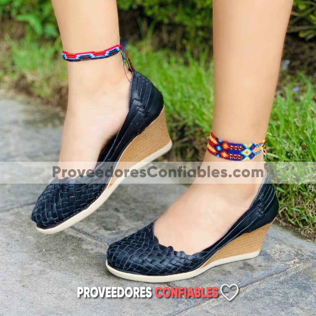 Zs00572 Plataforma Artesanales Color Negro Con Tejido De Tacon Mujer De Piel Sahuayo Michoacan Mayoreo Fabricante De Calzado Zapatos Taller Maquilador 2 Scaled 1 Jpg