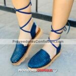 Zs00732 Huaraches Artesanales Color Azul Alpargata Tejido De Piso Mujer De Piel Sahuayo Michoacan Mayoreo Fabricante De Calzado Zapatos Taller Maquilador1 Jpeg