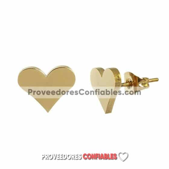 A3534 Set Collar Doble Mariposa Y Aretes De Corazones Dorado Acero Inoxidable Mayoreo (2)