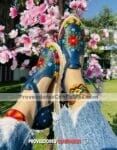 Ze00002 Huaraches Artesanales Piso Para Mujer Azul Flores Bordadas Mayoreo Fabricante Calzado (1)