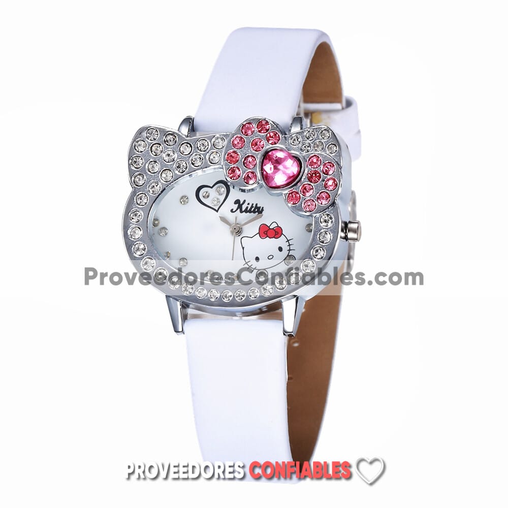 R4692 Reloj Hello Kitty Con Diamantes Piel Sintetica Accesorios Al Por Mayor