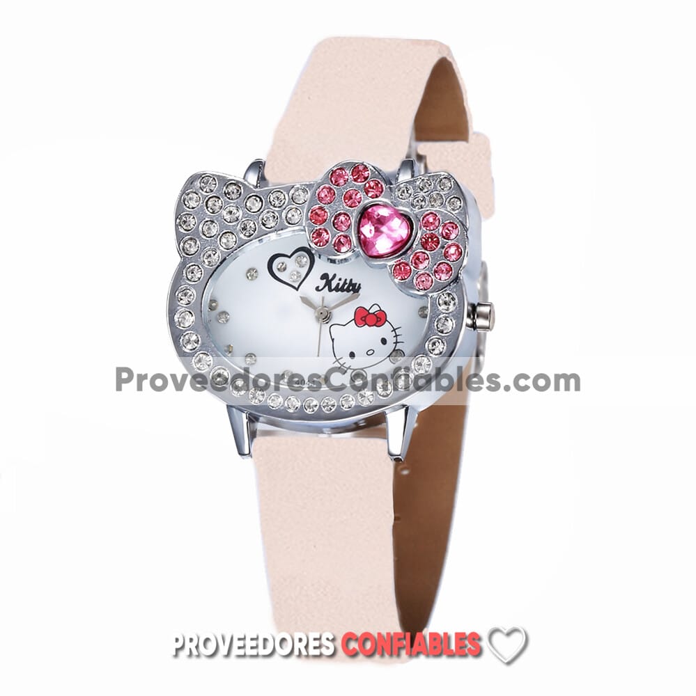 R4693 Reloj Hello Kitty Con Diamantes Piel Sintetica Accesorios Al Por Mayor