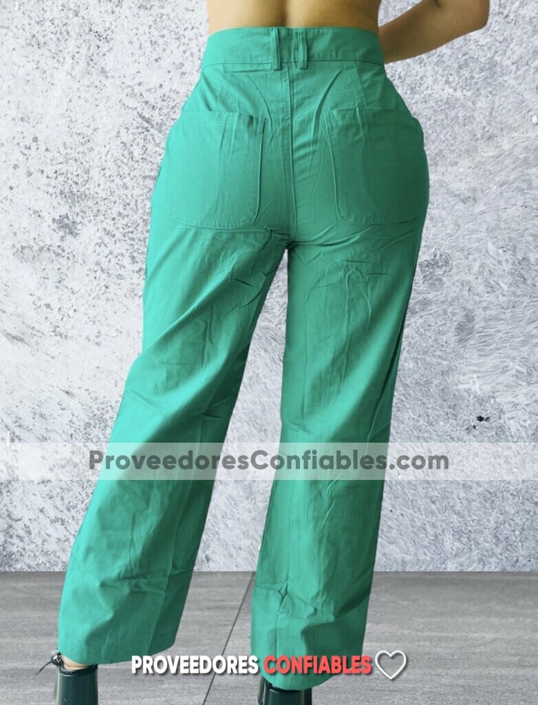 C1203 Pantalon Green De Pierna Ancha Basic Con Bolsas Proveedor De Ropa Mayoreo (2)