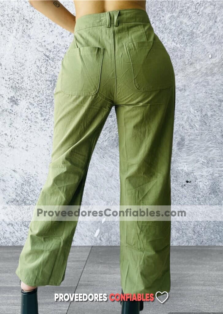C1207 Pantalon Verde Militar De Pierna Ancha Basic Con Bolsas Proveedor De Ropa Mayoreo (2)